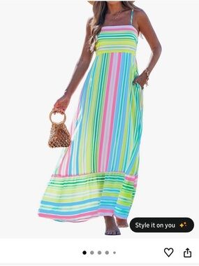 Colorful striped maxi dress